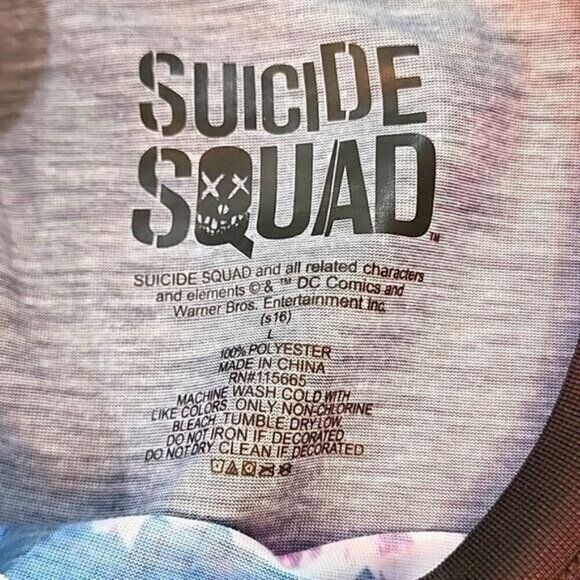 Suicide Squad Joker T-shirt Sublimated Graphic DC Comics Men's Large - Picture 3 of 3